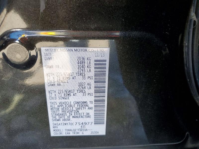 49290146 :رقم المزاد ، 5N1AT2MT7EC754977 vin ، 2014 Nissan Rogue مزاد بيع