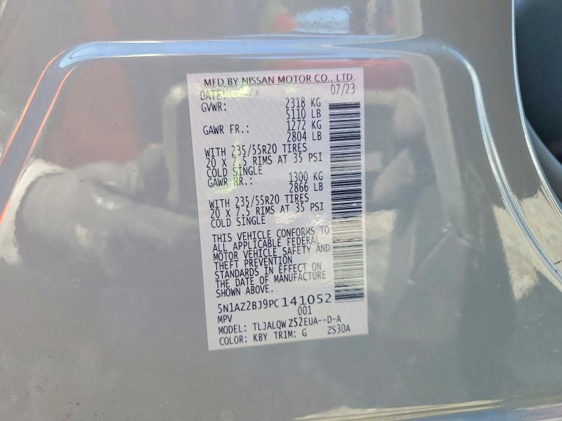 2023 Nissan Murano მანქანა იყიდება აუქციონზე, vin: 5N1AZ2BJ9PC141052, აუქციონის ნომერი: 48518476