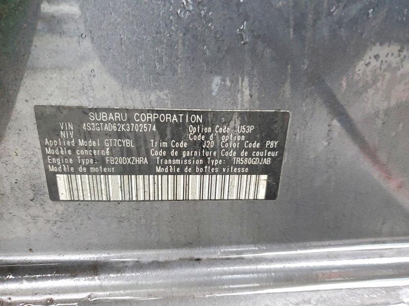Aukcja sprzedaży 2019 Subaru Impreza, vin: 4S3GTAD62K3702574, numer aukcji: 48488046