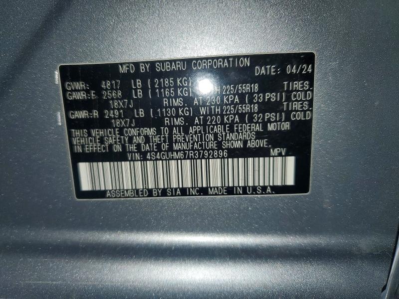 Продажа на аукционе авто 2024 Subaru Crosstrek, vin: 4S4GUHM67R3792896, номер лота: 50063006