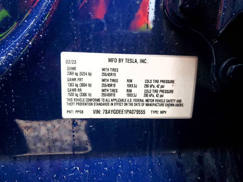 Продажа на аукционе авто 2023 Tesla Model Y, vin: 7SAYGDEE1PA079555, номер лота: 50150686