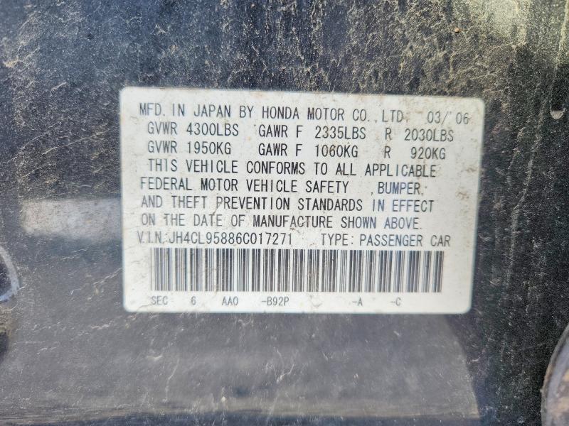 Продажа на аукционе авто 2006 Acura Tsx, vin: JH4CL95886C017271, номер лота: 48984156