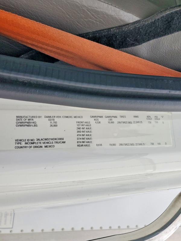 48960226 :رقم المزاد ، 3ALACWD21KDKC6956 vin ، 2019 Freightliner M2 مزاد بيع