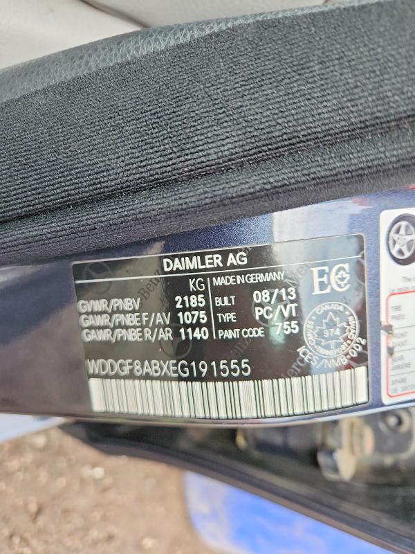 50416286 :رقم المزاد ، WDDGF8ABXEG191555 vin ، 2014 Mercedes-benz C مزاد بيع