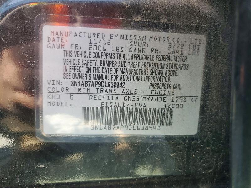 Продажа на аукционе авто 2013 Nissan Sentra, vin: 3N1AB7AP9DL638942, номер лота: 49210536
