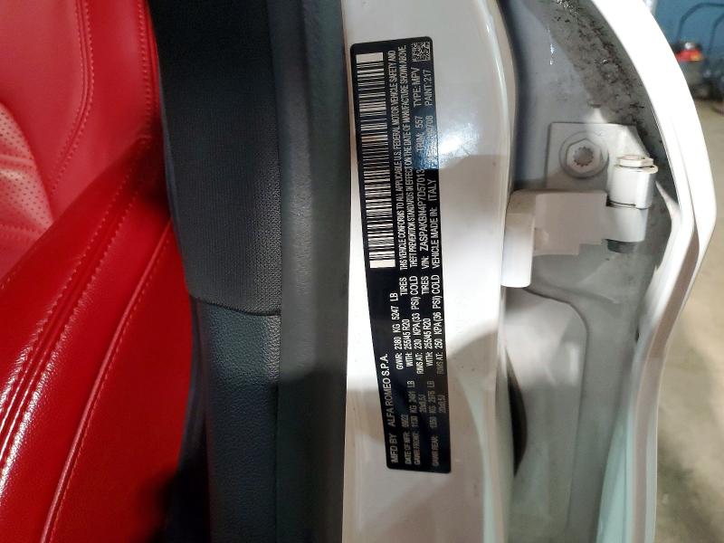 50157906 :رقم المزاد ، ZASPAKBN4P7D57013 vin ، 2023 Alfa Romeo Stelvio مزاد بيع