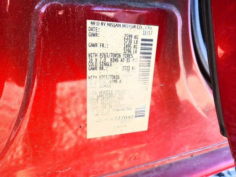 48814166 :رقم المزاد ، 1N6AD0ER5JN727040 vin ، 2018 Nissan Frontier مزاد بيع