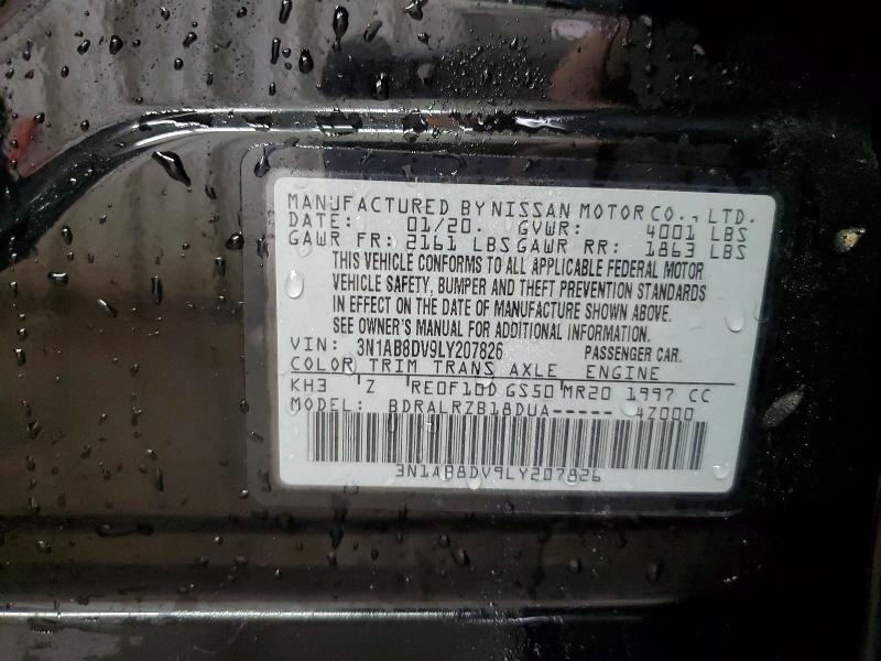 Aukcja sprzedaży 2020 Nissan Sentra, vin: 3N1AB8DV9LY207826, numer aukcji: 51100686