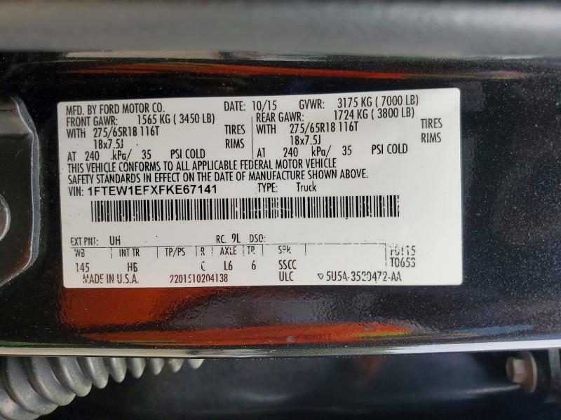 Продаж на аукціоні авто 2015 Ford F150, vin: 1FTEW1EFXFKE67141, номер лоту: 48353456