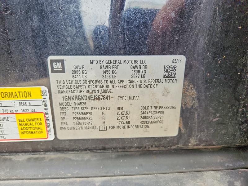 Продаж на аукціоні авто 2014 Chevrolet Traverse, vin: 1GNKRGKD4EJ367841, номер лоту: 49636696