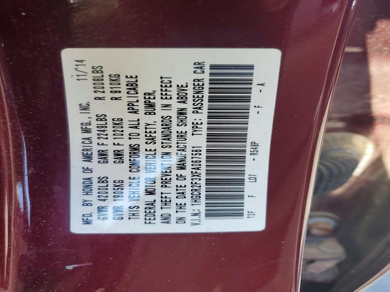 Продаж на аукціоні авто 2015 Honda Accord, vin: 1HGCR2F3XFA067581, номер лоту: 51531286