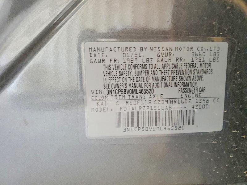 Продажа на аукционе авто 2021 Nissan Kicks, vin: 3N1CP5BV0ML465520, номер лота: 50270306