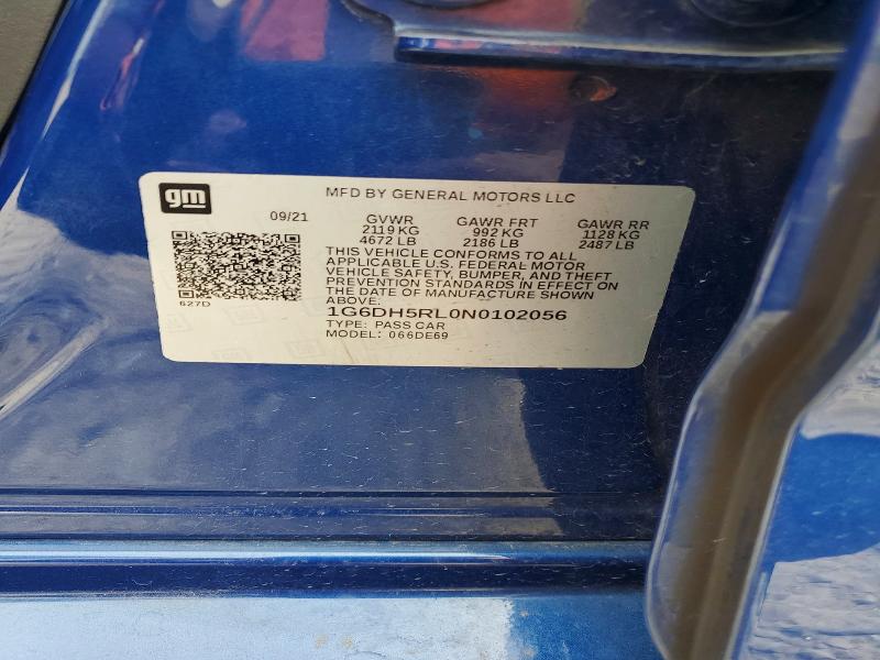 2022 Cadillac Ct4-v მანქანა იყიდება აუქციონზე, vin: 1G6DH5RL0N0102056, აუქციონის ნომერი: 49072116