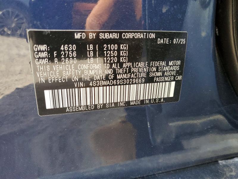 51084646 :رقم المزاد ، 4S3BWAD69S3029669 vin ، 2025 Subaru Legacy مزاد بيع