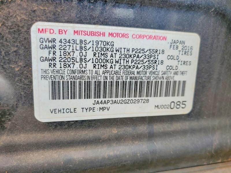 Продаж на аукціоні авто 2016 Mitsubishi Outlander Sport, vin: JA4AP3AU2GZ029728, номер лоту: 48266776