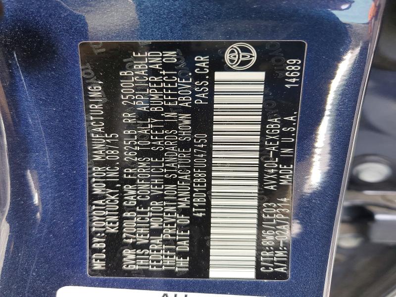48654446 :رقم المزاد ، 4T1BD1EB8FU047450 vin ، 2015 Toyota Avalon Hybrid مزاد بيع