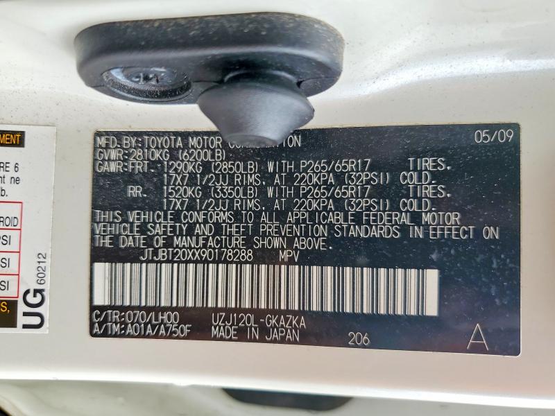 Продаж на аукціоні авто 2009 Lexus Gx, vin: JTJBT20XX90178288, номер лоту: 51994456