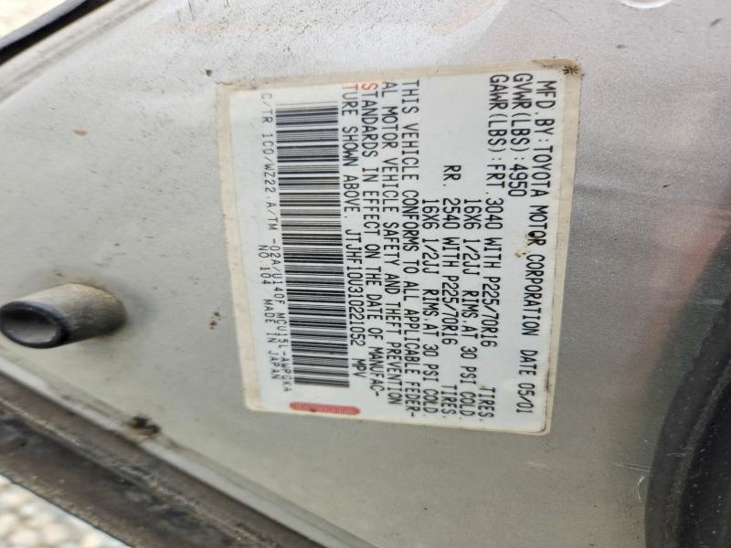 Aukcja sprzedaży 2001 Lexus Rx, vin: JTJHF10U310221052, numer aukcji: 50420856