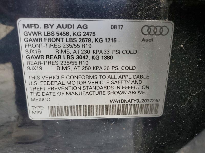 Aukcja sprzedaży 2018 Audi Q5, vin: WA1BNAFY9J2037240, numer aukcji: 47899836