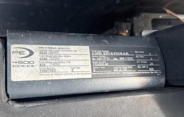 49640526 :رقم المزاد ، 10057452 vin ، 2018 Crown Pe4500-80 مزاد بيع