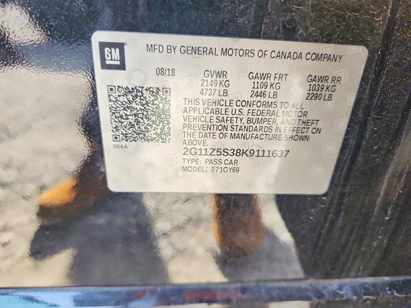 Продажа на аукционе авто 2019 Chevrolet Impala, vin: 2G11Z5S38K9111637, номер лота: 51891906