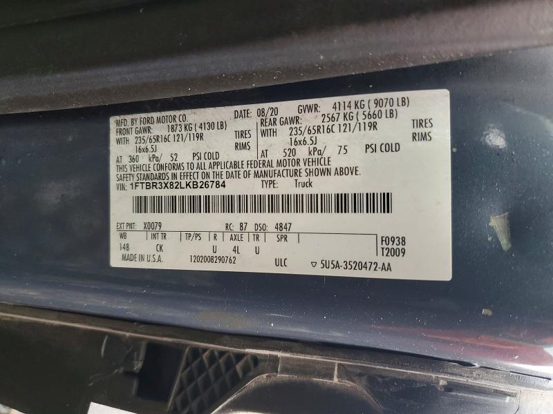 Продажа на аукционе авто 2020 Ford Transit, vin: 1FTBR3X82LKB26784, номер лота: 48048836