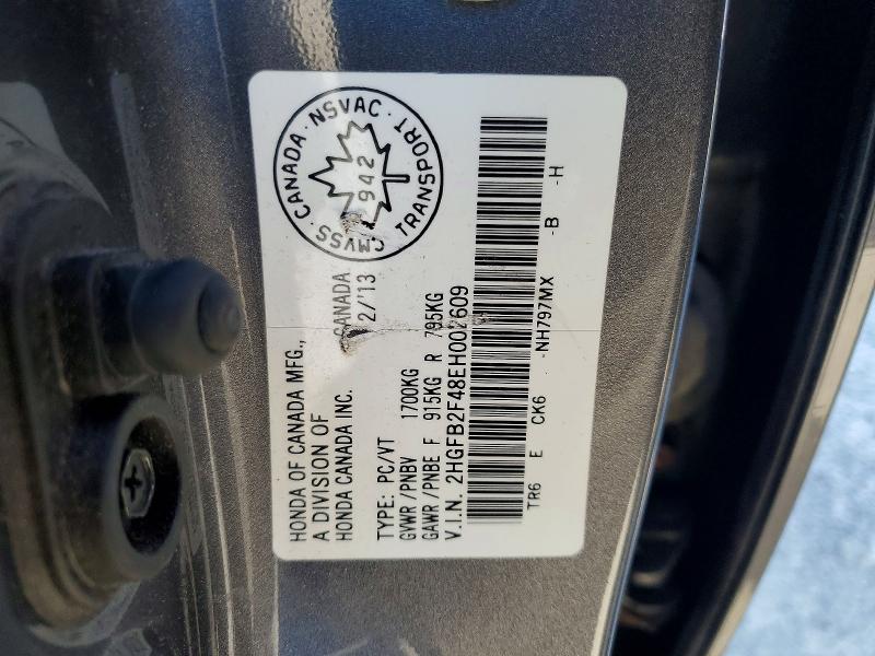 Продаж на аукціоні авто 2014 Honda Civic, vin: 2HGFB2F48EH002609, номер лоту: 50635826