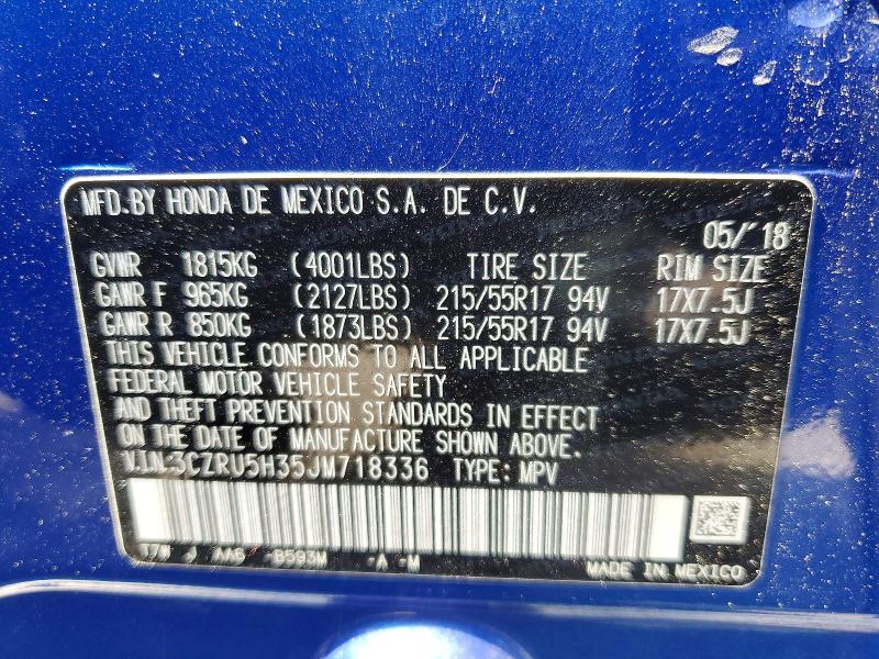 Продажа на аукционе авто 2018 Honda Hr-v, vin: 3CZRU5H35JM718336, номер лота: 48880326