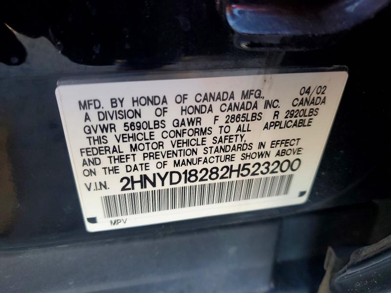 Продаж на аукціоні авто 2002 Acura Mdx, vin: 2HNYD18282H523200, номер лоту: 49170296