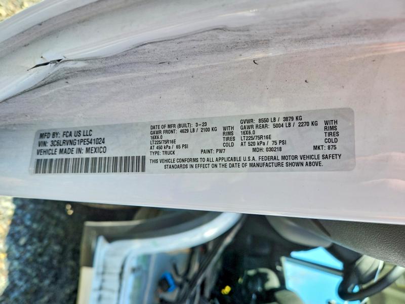 Продаж на аукціоні авто 2023 Ram Promaster 1500, vin: 3C6LRVNG1PE541024, номер лоту: 48224906