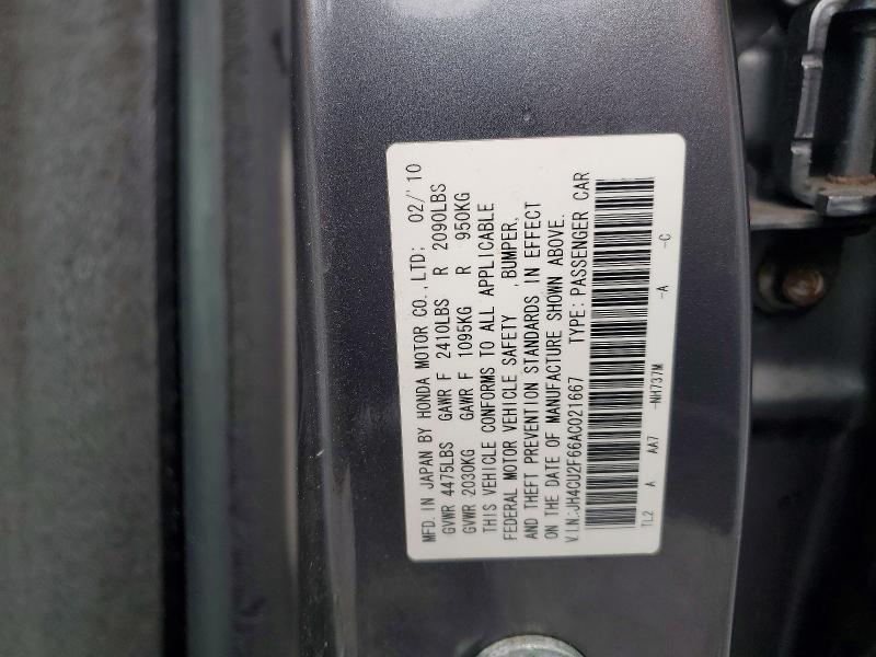 Aukcja sprzedaży 2010 Acura Tsx, vin: JH4CU2F66AC021667, numer aukcji: 51254376