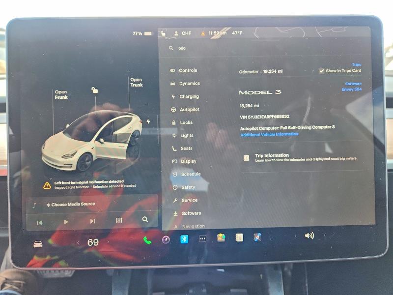 Aukcja sprzedaży 2023 Tesla Model 3, vin: 5YJ3E1EA5PF668832, numer aukcji: 79878185