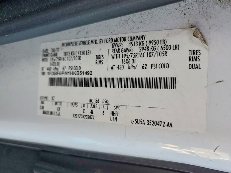 Продажа на аукционе авто 2017 Ford Transit, vin: 1FDBF6PM1HKB51492, номер лота: 49744676