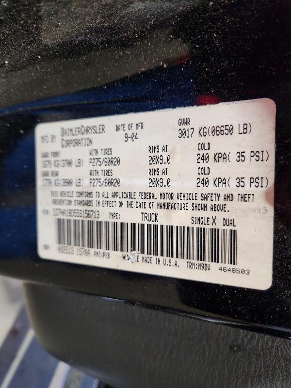 49313336 :رقم المزاد ، 1D7HA18D55S156713 vin ، 2005 Dodge Ram 1500 مزاد بيع