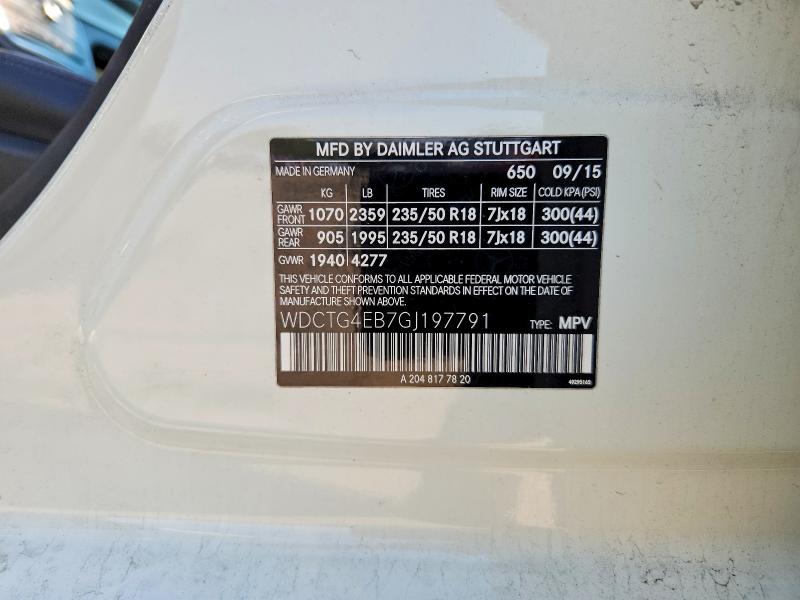 50464066 :رقم المزاد ، WDCTG4EB7GJ197791 vin ، 2016 Mercedes-benz Gla مزاد بيع