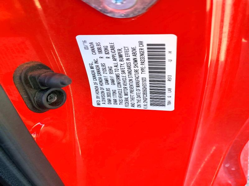 2016 Honda Civic მანქანა იყიდება აუქციონზე, vin: 2HGFC3B36GH351920, აუქციონის ნომერი: 49281016