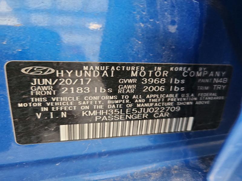 Продаж на аукціоні авто 2018 Hyundai Elantra Gt, vin: KMHH35LE5JU022709, номер лоту: 50561316