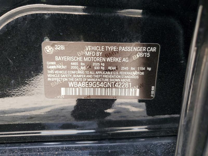 Продажа на аукционе авто 2016 Bmw 328, vin: WBA8E9G54GNT42281, номер лота: 51878236