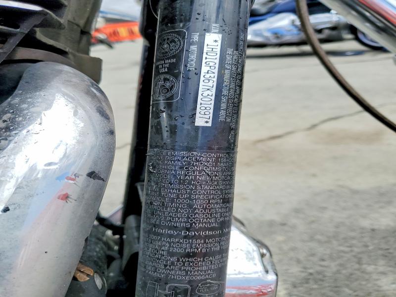 2007 Harley-davidson Fxdwg მანქანა იყიდება აუქციონზე, vin: 1HD1GP4367K301897, აუქციონის ნომერი: 49628126