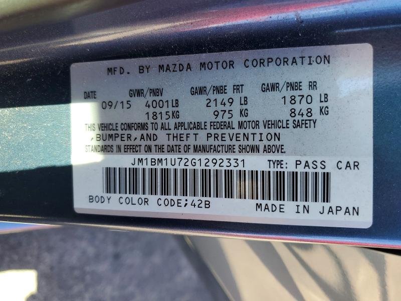 Продаж на аукціоні авто 2016 Mazda 3, vin: JM1BM1U72G1292331, номер лоту: 48362506