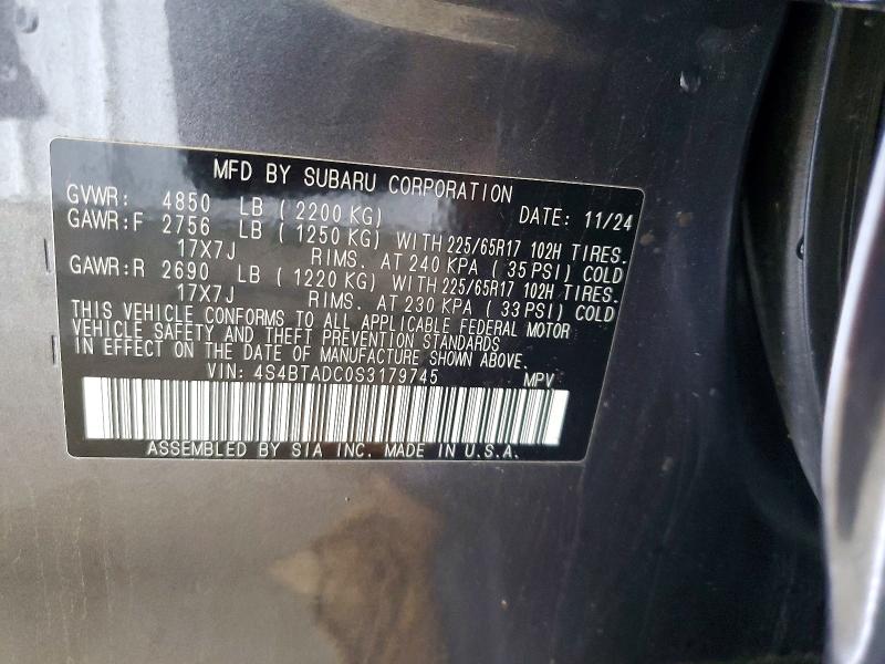 Продаж на аукціоні авто 2025 Subaru Outback, vin: 4S4BTADC0S3179745, номер лоту: 51186936