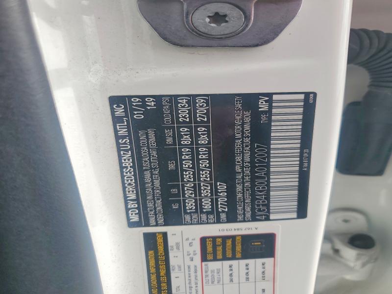 50104906 :رقم المزاد ، 4JGFB4KB0LA012007 vin ، 2020 Mercedes-benz Gle مزاد بيع