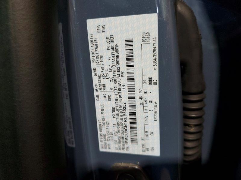 2024 Ford Escape მანქანა იყიდება აუქციონზე, vin: 1FMCU9GN1RUB60252, აუქციონის ნომერი: 51642746