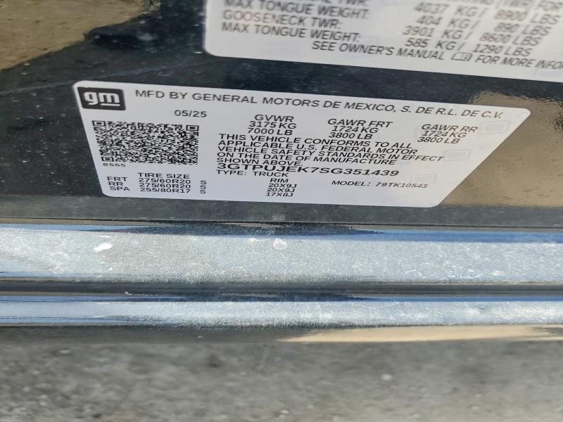 Aukcja sprzedaży 2025 Gmc Sierra, vin: 3GTPUJEK7SG351439, numer aukcji: 50298836