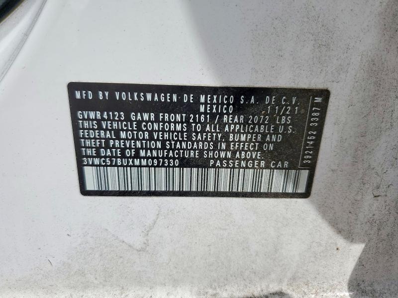 51821286 :رقم المزاد ، 3VWC57BUXMM097330 vin ، 2021 Volkswagen Jetta مزاد بيع