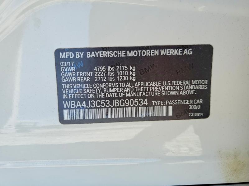 Продажа на аукционе авто 2018 Bmw 430xi, vin: WBA4J3C53JBG90534, номер лота: 50215256