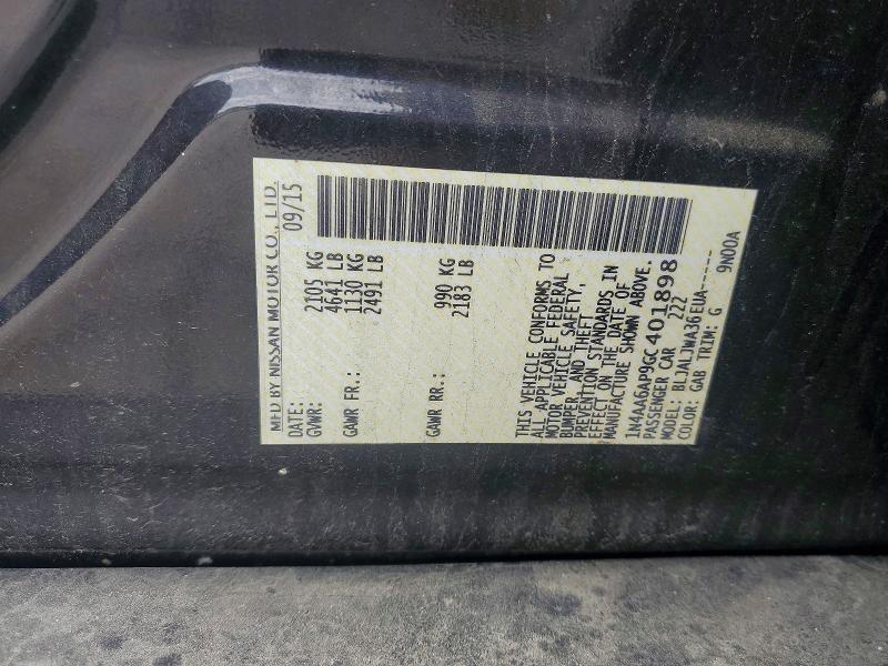 Aukcja sprzedaży 2016 Nissan Maxima, vin: 1N4AA6AP9GC401898, numer aukcji: 51851376