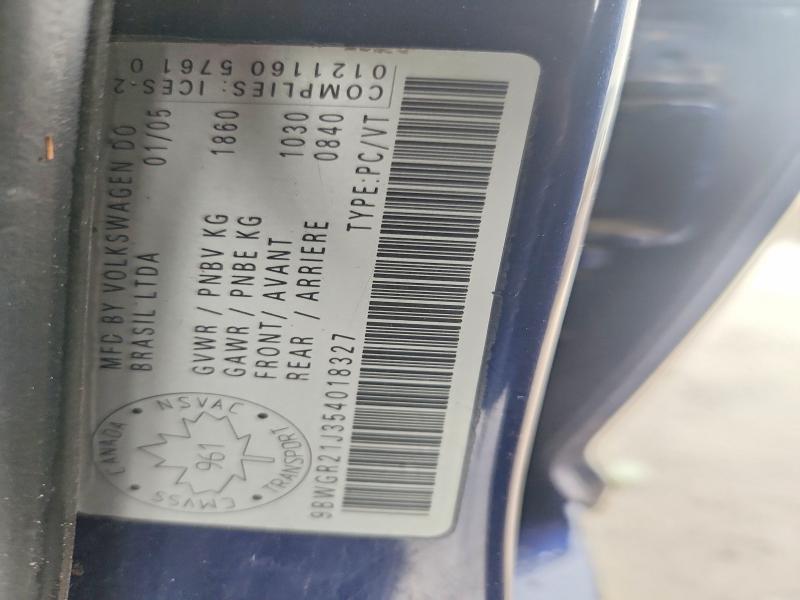 Aukcja sprzedaży 2005 Volkswagen Golf, vin: 9BWGR21J354018327, numer aukcji: 51641816