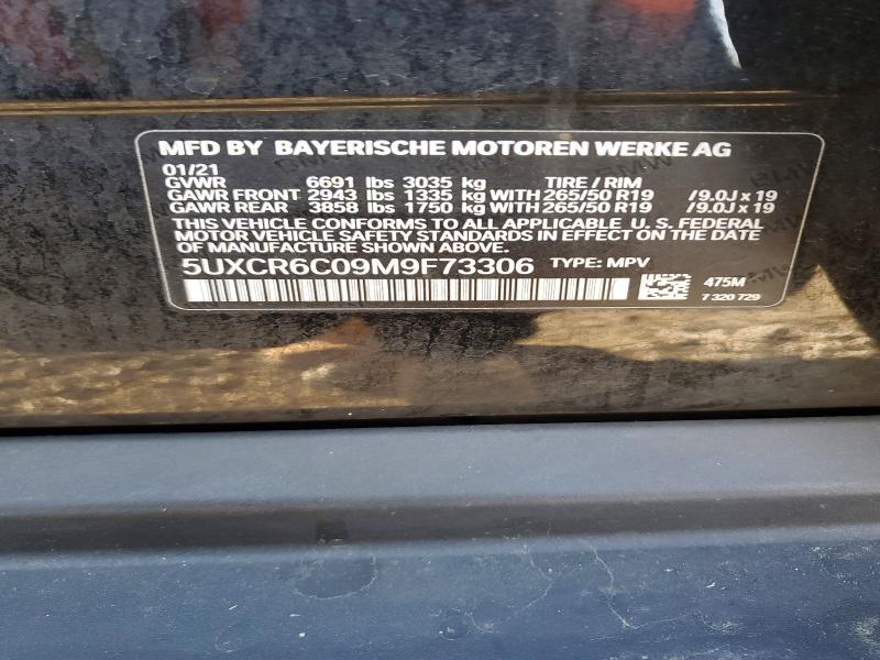 50575826 :رقم المزاد ، 5UXCR6C09M9F73306 vin ، 2021 Bmw X5 مزاد بيع