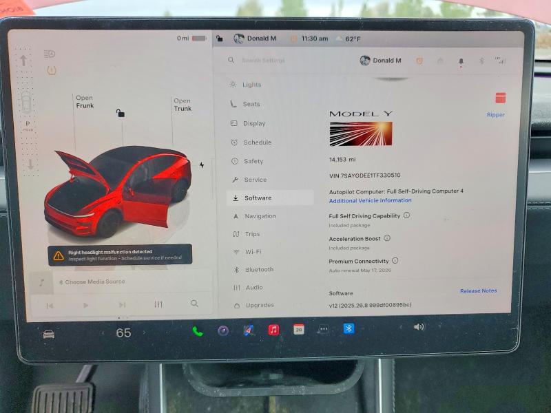 2026 Tesla Model Y მანქანა იყიდება აუქციონზე, vin: 7SAYGDEE1TF330510, აუქციონის ნომერი: 49595606